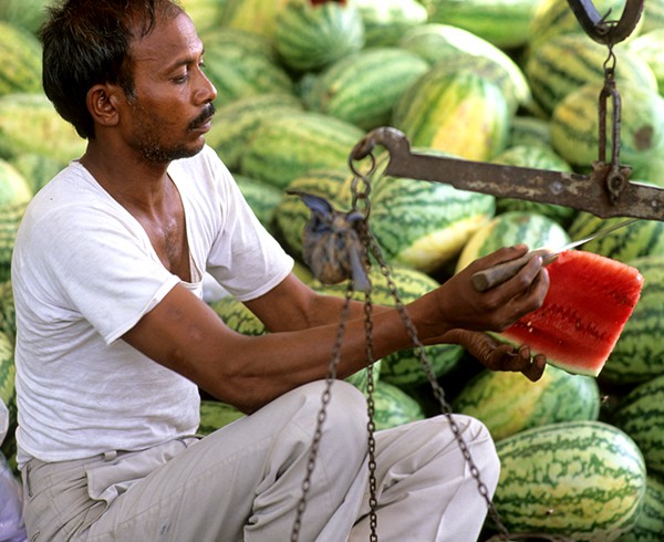Melonenhändller in Agra.